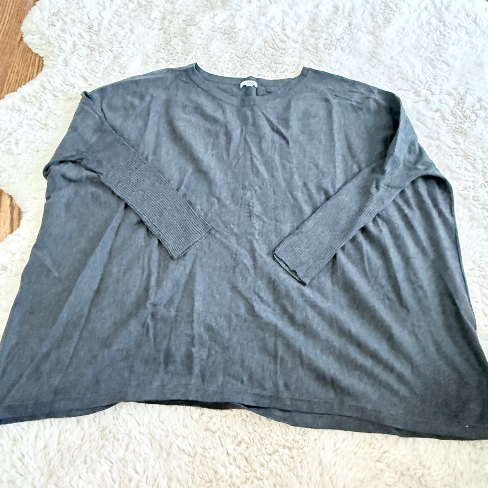 Lemon Slate Gray Crew Neck Sweater